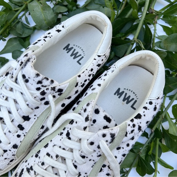 Madewell Unisex White Multi Splatter-Painted Calf Hair Sidewalk Low-Top Sneakers - Picture 7 of 10